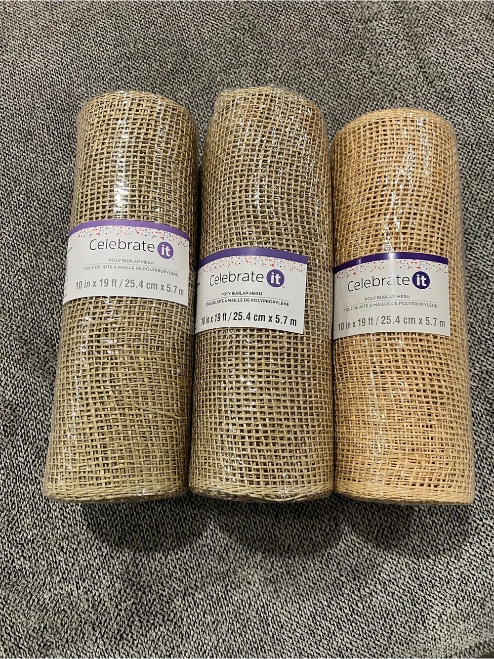 Celebrate It Burlap Mesh Rolls in Natural and Light Tan